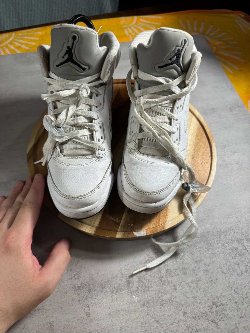 Jordan 5 Retro White Metallic Silver 2015 6.5y/ womens 8 - READ DESCRIPTION - Picture 7 of 8